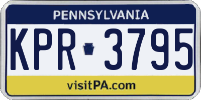 PA license plate KPR3795