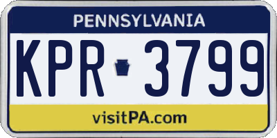 PA license plate KPR3799