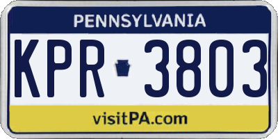 PA license plate KPR3803