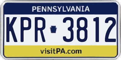 PA license plate KPR3812