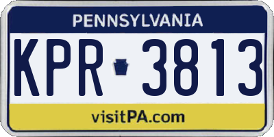 PA license plate KPR3813