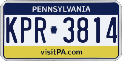 PA license plate KPR3814