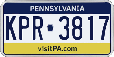 PA license plate KPR3817