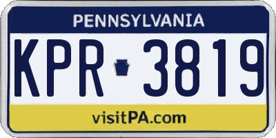 PA license plate KPR3819