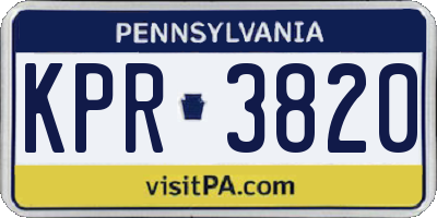 PA license plate KPR3820