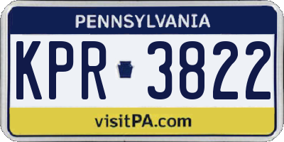 PA license plate KPR3822