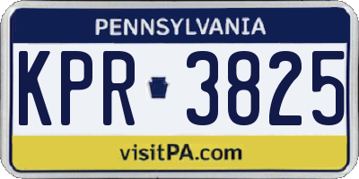 PA license plate KPR3825