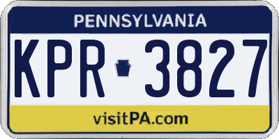 PA license plate KPR3827