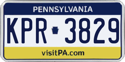 PA license plate KPR3829