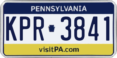 PA license plate KPR3841
