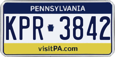 PA license plate KPR3842