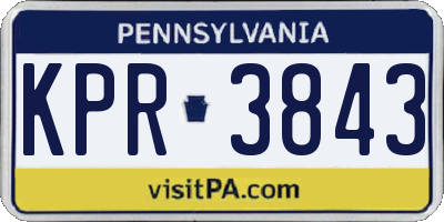 PA license plate KPR3843
