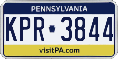 PA license plate KPR3844