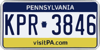 PA license plate KPR3846