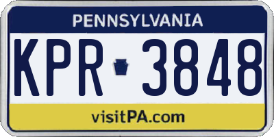 PA license plate KPR3848