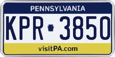 PA license plate KPR3850