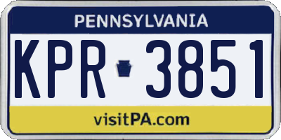 PA license plate KPR3851