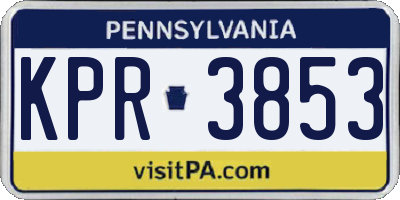 PA license plate KPR3853