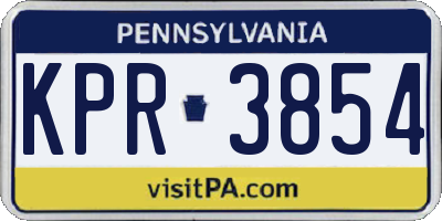 PA license plate KPR3854
