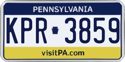 PA license plate KPR3859