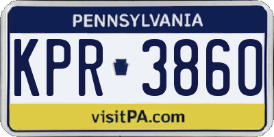 PA license plate KPR3860