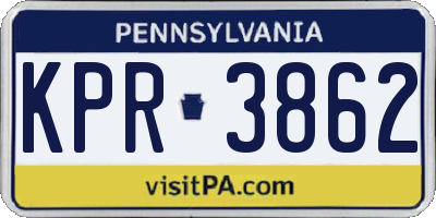PA license plate KPR3862