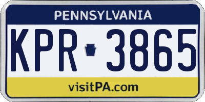 PA license plate KPR3865