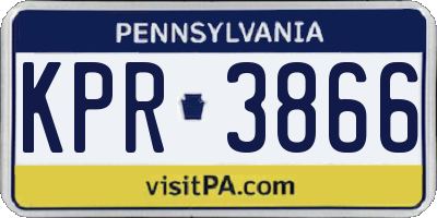 PA license plate KPR3866
