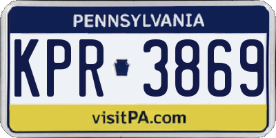 PA license plate KPR3869