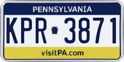 PA license plate KPR3871