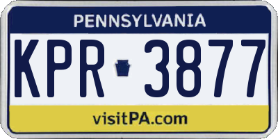 PA license plate KPR3877