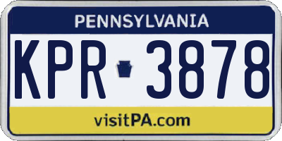 PA license plate KPR3878