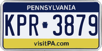 PA license plate KPR3879