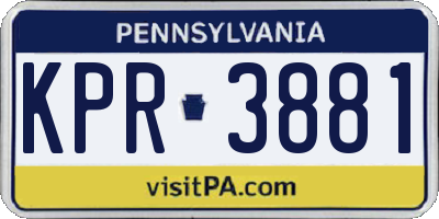 PA license plate KPR3881