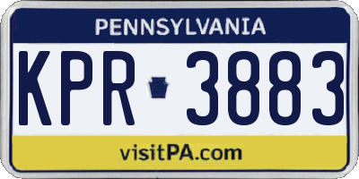PA license plate KPR3883