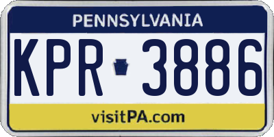 PA license plate KPR3886