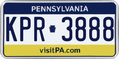 PA license plate KPR3888