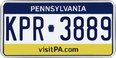 PA license plate KPR3889