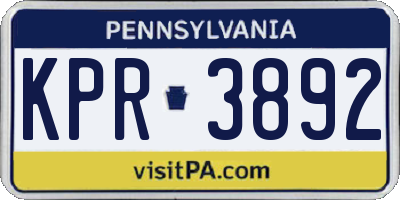 PA license plate KPR3892