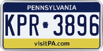 PA license plate KPR3896