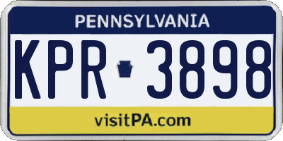 PA license plate KPR3898
