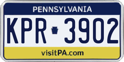 PA license plate KPR3902