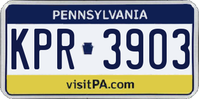 PA license plate KPR3903