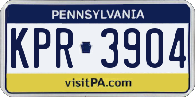 PA license plate KPR3904