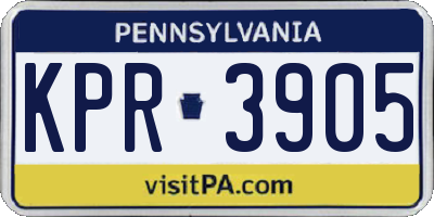 PA license plate KPR3905