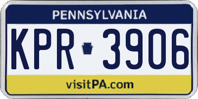 PA license plate KPR3906