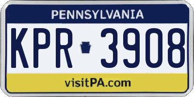 PA license plate KPR3908
