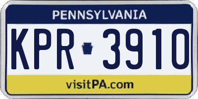 PA license plate KPR3910