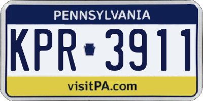 PA license plate KPR3911