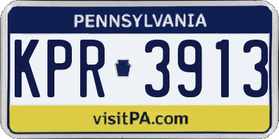 PA license plate KPR3913